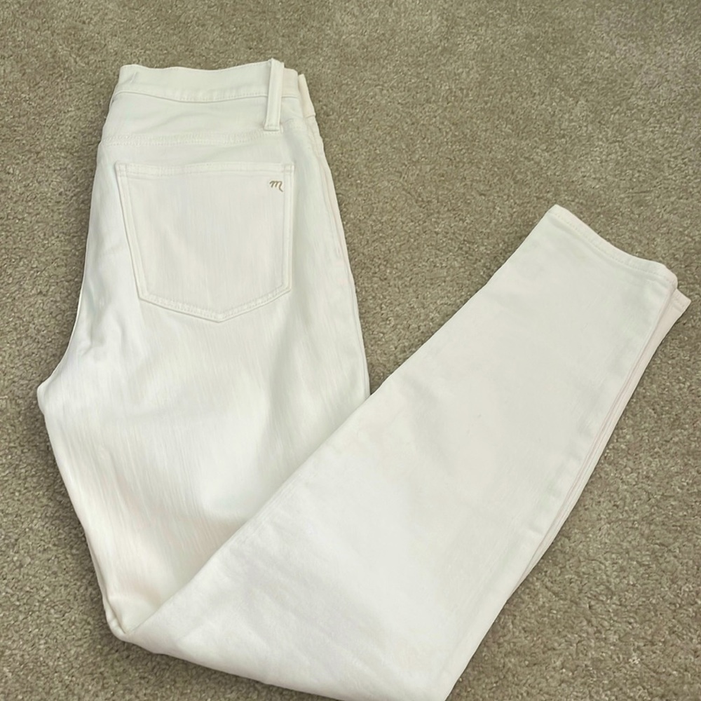 Madewell 9” high rise skinny white denim